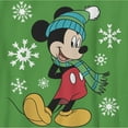 thumbnail image 2 of Boy's Mickey & Friends Winter Snowflakes Mickey  Graphic Tee Kelly Green X Large, 2 of 4