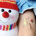 thumbnail image 3 of 6 piezas de tatuajes nuevos de oro con tatuajes temporales de metal con pegatinas de tatuajes navideños a prueba de agua, 3 of 6