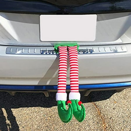 

HEVIRGO Christmas Elf Santa Claus Legs Stripes Pattern Xmas Holiday Car Party Pendant