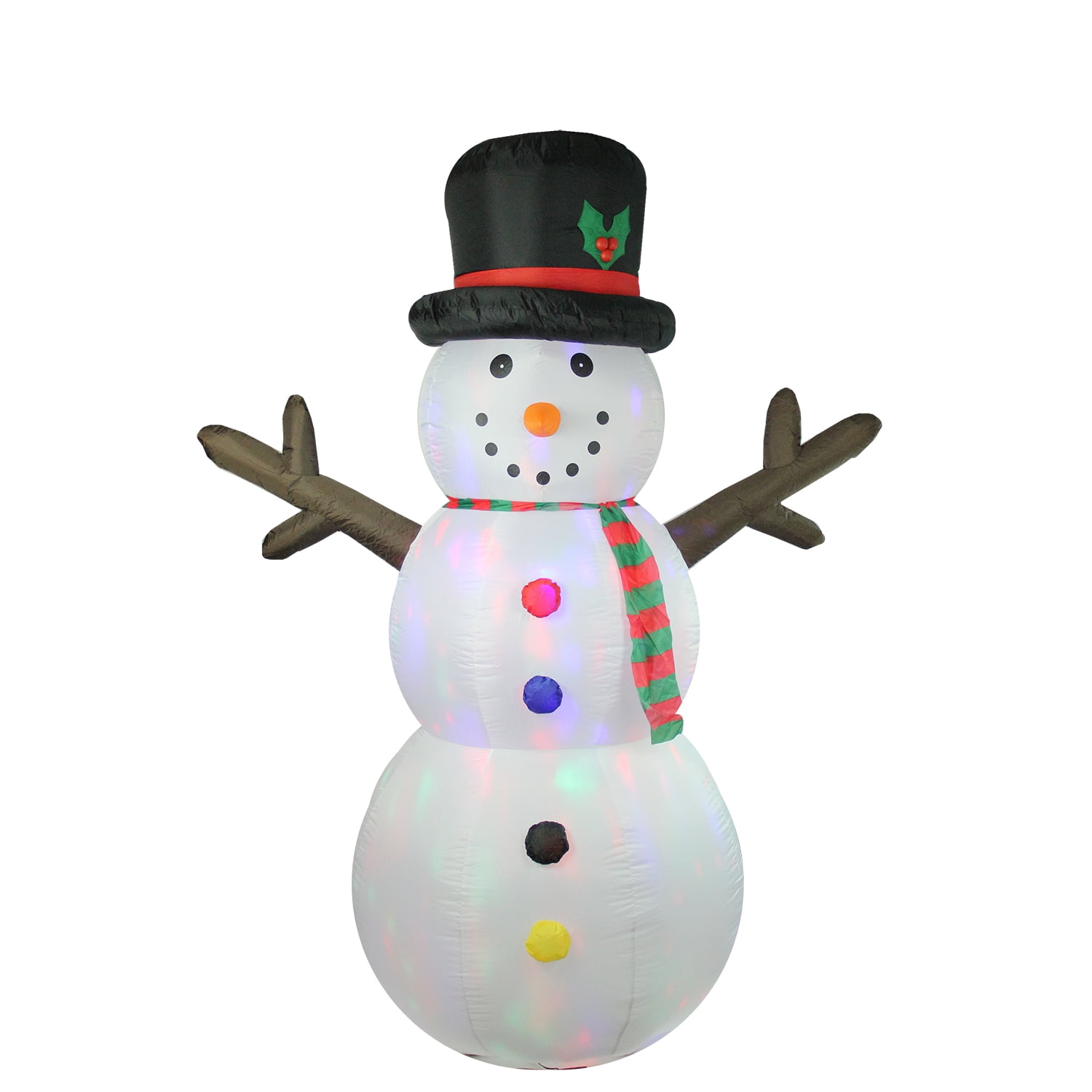 8 White Inflatable Lighted Snowman Christmas Outdoor Decor Walmart Com Walmart Com