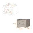 thumbnail image 7 of Fm Furniture Elfrida Wall-Mounted Nightstand, Sleek Single-Drawer Design, Light Gray, 7 of 7