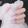 thumbnail image 2 of 24Pcs Super Long Gradient Press on Removable Wear Fake Nails Ballerina Extra Long Coffin Art Manicure Full Cover Acrylic False Nails Tips for Girls and Women, 2 of 3