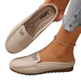 thumbnail image 3 of Mules for Women Soft Comfortable Orthopedic Leather Shoes Fashion Slip On Stitched Flat-Soled Casual Backless Loafers with Cute Bow, 39, 3 of 7