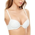 thumbnail image 3 of Deyllo Women's Plunge Super Padded Push Up Underwire T Shirt Bra, White 34D, 3 of 7