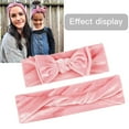 thumbnail image 5 of Mother-child Headbands Knotted Baby and Mommy Bandeaux Pleuche Elastic Bowknot Headwraps, Pink, 5 of 10