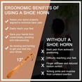 thumbnail image 3 of Premium Wooden Shoe Horn, 1 PCS Shoehorns Durable, 13" Long Handle Shoe horns, Lazy Shoe Helper Spoons for Seniors, Kids, Pregnancy, Men, Women, Birthday Gift, 3 of 8