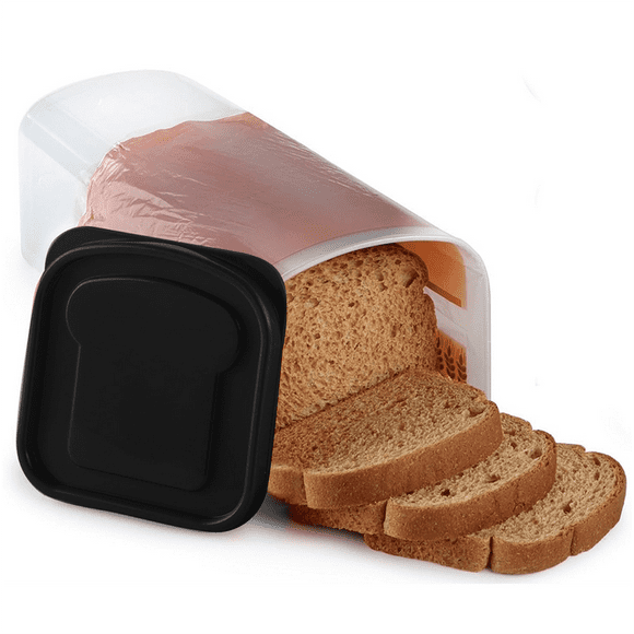 Transparent Bread Box Plastic Fresh-Keeping Toast Storage Holder with Lid Bread Crisper Bread Storage Container,B