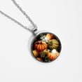 thumbnail image 4 of Thanksgiving Pumpkin Women's Glass Design Circular Pendant Necklace - Sparkle and Shine with this Elegant Necklace, 4 of 5