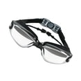 thumbnail image 2 of Gafas de natación antivaho, impermeables, transparentes, de visión amplia, con tapones de silicona suave para los oídos, para hombres y mujeres, color negro, 2 of 12