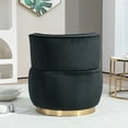 thumbnail image 3 of Tcbosik 360 Degree Swivel Accent Chair, Velvet Fabric Barrel Chair, Upholstered Barrel Chair for Home Office, Living Room, Bedroom, Black, 3 of 11