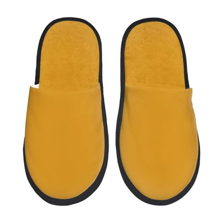 Balery Goldenrod Slient Indoor Furry Fleece Comfort House Shoes Soft Non-Slip Home Shoes Cotton slippers House Slippers-- Large