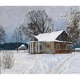 thumbnail image 2 of Stanislav Yulianovich Zhukovsky 23x20 Gold Ornate Framed and Double Matted Museum Art Print Titled - A Country House at Dusk in Winter, 2 of 4
