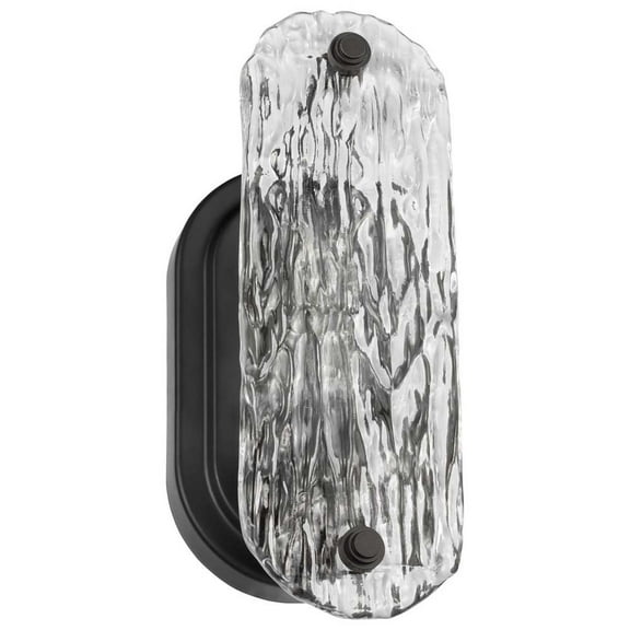 Nuvo Lighting Glacier 1 Light Vanity Medium Base 60 Watt Matte Black Finish Ice Glass