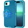 thumbnail image 1 of wonima11 I-HONVA for iPhone 16e Case [Compatible with MagSafe] Shockproof 3-Layer Full Body Protection [Without Screen Protector] Rugged Heavy Duty Cover Case for Apple iPhone 16e 6.1" 2025,Turquoise, 1 of 1