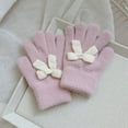 thumbnail image 2 of Hellosay Toddler Gloves Boys Girls Knit Thermal Warm Solid Christmas Gifts 3-8T Pink, 2 of 3