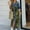 Camouflage, variant on CALAFEBILA Ladies Summer Dress Show ThinPrint Long Sleeve Button Collar Carving Waist Sundresses for Women Knee-Length Dress