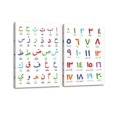 thumbnail image 1 of 2Pieces Educational Arabic Islamics Colorful Alphabets and Number Wall Art Poster Prints for Kids Room and Classrooms 40 x 60cm, 1 of 4