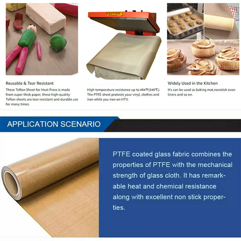 3 Pack PTFE Teflon Sheets For Heat Press Transfer Non Stick Iron