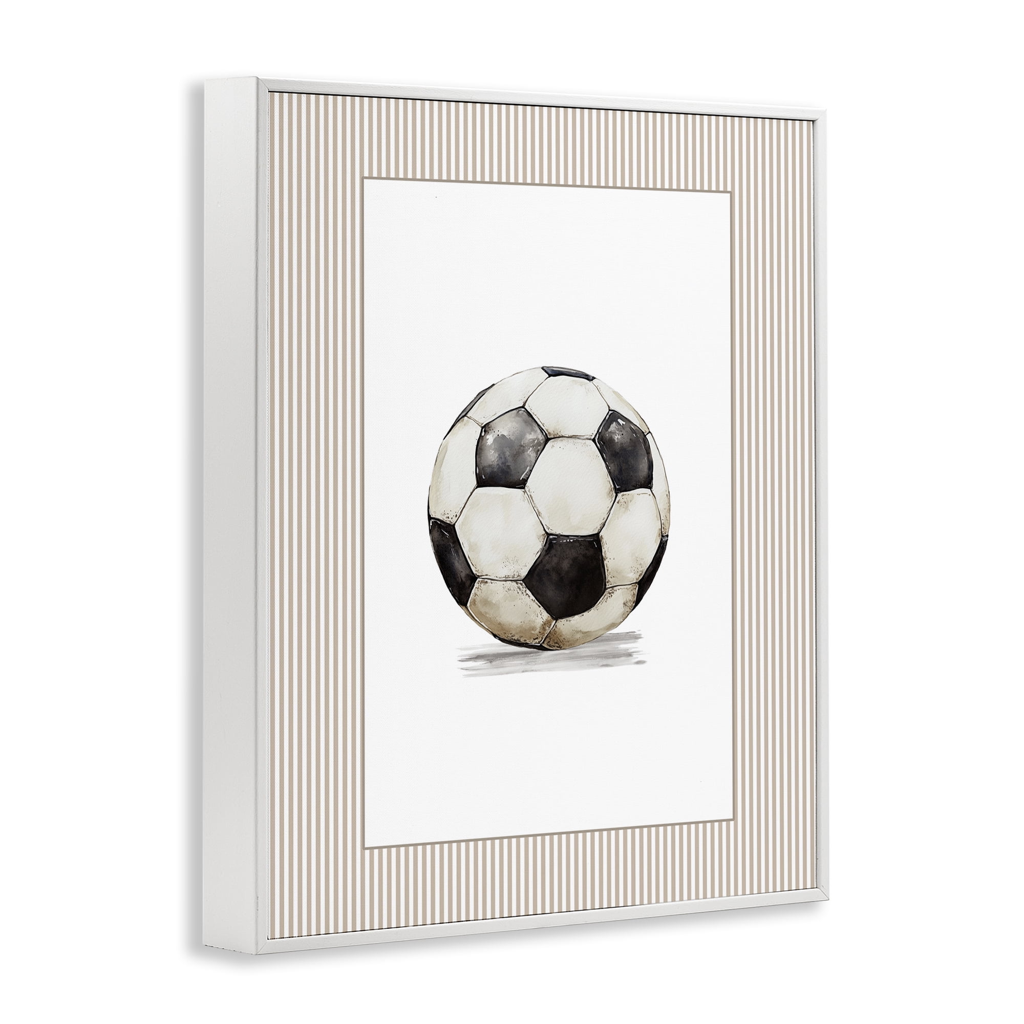 Stupell Industries Vintage Sports Soccer Ball White Framed Giclee Art, design by Christine Simpson Art