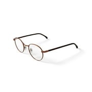 Walmart Men's FM17267A Round Prescription Eyeglasses with Case, Brown