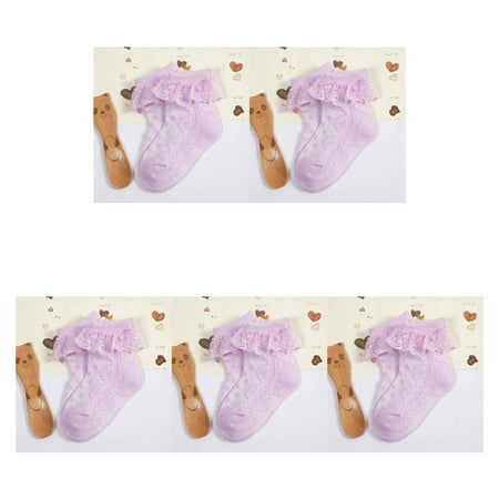 

5pcs Cute Baby Infant Lace Sock Girls Tiny Newborn Spanish Knitted Cotton Blend Ankle Socks