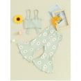 thumbnail image 3 of Baby Girl 2Pcs Summer Outfits Sleeveless Cami Tops + Daisy Print Pants Set Toddler Clothes, 3 of 8