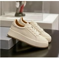 thumbnail image 2 of Women's Cream White Platform Sneakers, Stylish Lace - Up Casual Shoes, Comfortable Thick - Soled Fashion Sneakers for Daily Wear, 2 of 13