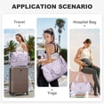 thumbnail image 5 of Travel Bag, Waterproof Duffel Gym Tote Bag, Weekender Carry On Overnight Bags for Women Men Approved Personal Item Bag for Airlines with Trolley Sleeve, Travel Duffel Bags, Purple White, 5 of 10