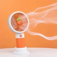 thumbnail image 5 of Portable Macaroon Mini Fan, Rechargeable Handheld Fan, 6.91×1.97 inches, for Outdoor Travel Camping Commuting, Carrot Pattern（Orange）, 5 of 7