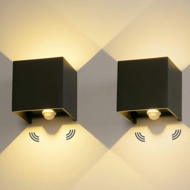 Luz de pared exterior LED de 12W con sensor de movimiento 3000K IP65 Luz de pared exterior con ángulo de haz descendente ajustable Diseño interior/exterior Thisnde ACTIVE Biensenido a ACTIVE