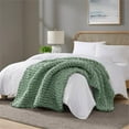 thumbnail image 2 of Madison Park 50 x 60" Contemporary Chenille Chunky Knit Throw in Sage, 2 of 9
