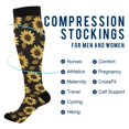 thumbnail image 2 of FORMRS Womens Knee High Socks Casual Long Thick Travel Daily Wear, 1 Pair, Black Sunflower Pattern, 2 of 6