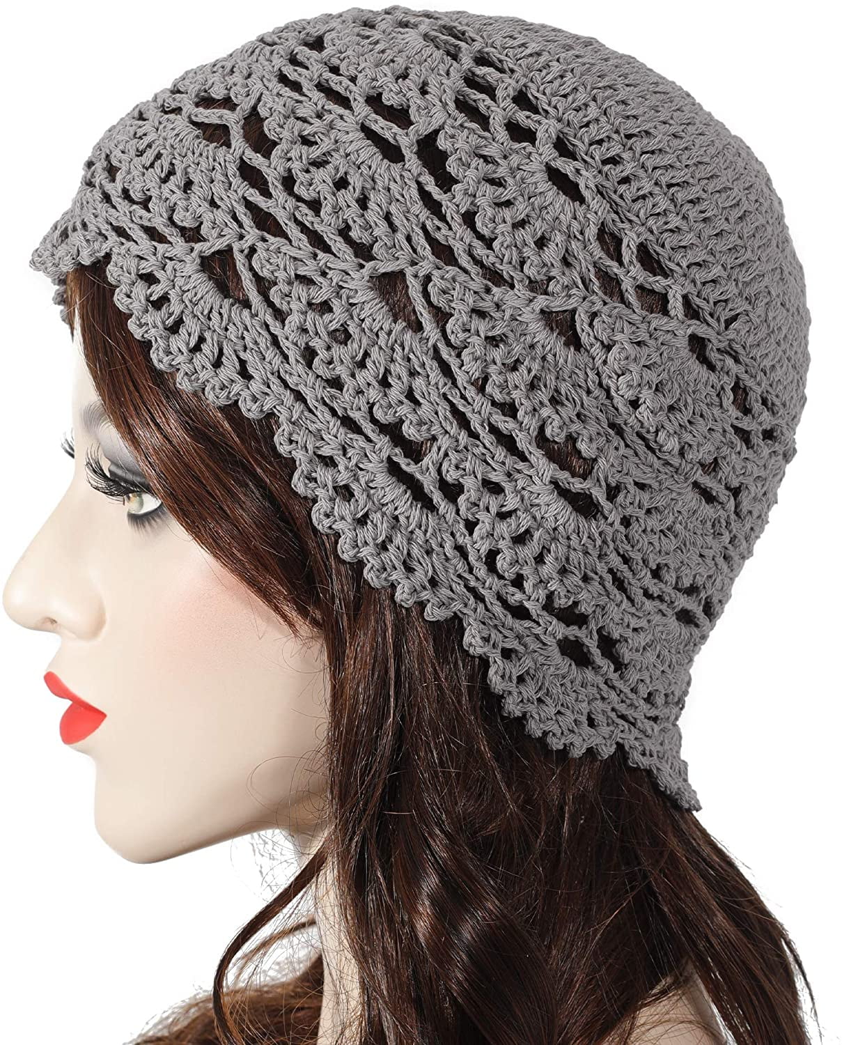 XYCCA Women Cotton Crochet Skull Cap 