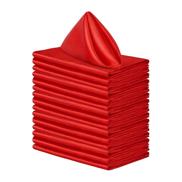 Advancent Servilletas de de poliéster 20 unids/set para una experiencia gastronómica lujosa, servilletas de tela de amplia aplicación Kits de decoración para fiestas rojo