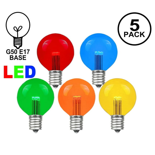 Novelty Lights LED G50 Outdoor Patio Globe Replacement Bulbs, E17/C9