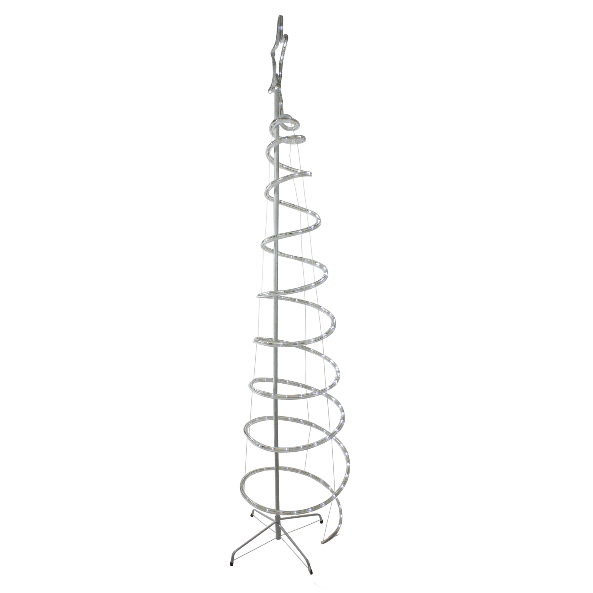 Hofert 7’ LED White Spiral Rope Light Tree with Star Tree Topper