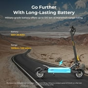 Ausom F1 MAX off Road Electric Scooter for Adults, 1400W Dual Motor, 62 Miles Range, 45 mph Speed, 72% Uphill, E-ABS & Hydraulic Brakes, NFC Lock, Foldable E-Scooter with Lightings
