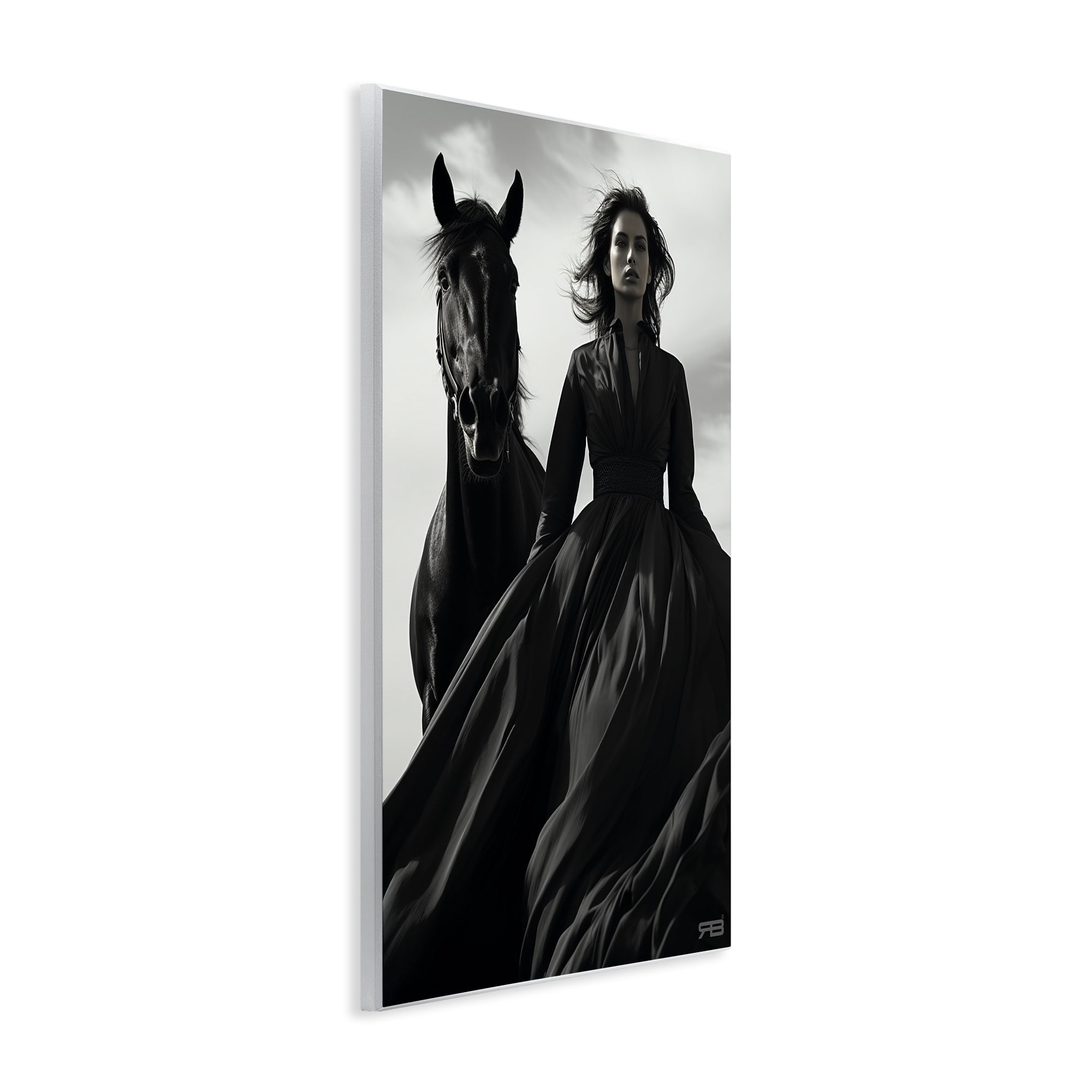 Stupell Industries Trendy Woman with Horse People Painting Unframed Art Print Wall Art, 13 x 19