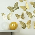 thumbnail image 2 of Efavormart 10 Pack Metallic Gold Foil Large 3D Butterfly Wall Stickers, Butterfly Paper Charger Placemat - 8"x12", 2 of 11