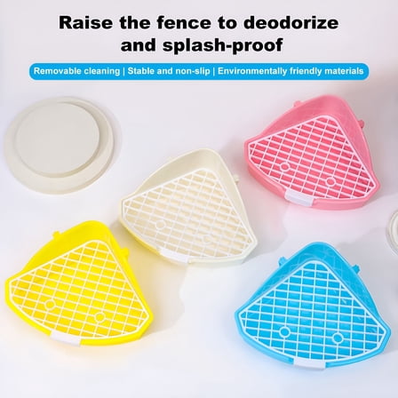 ACDANC Small Pet Toilet High Fence Detachable Hollow Platform Easy Cleaning Rabbit Litter Pan Animal Potty Trainer Bunnies Corner Toilet Box Ferret Hamster Cat Guinea Pig Supplies