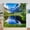 Blue, variant on Forest Kitchen Curtains - Nature Landscape Theme Mystical Woodland Trees Sunrise Paths Scenery Scene Print Pattern Grommet Waterproof Window Drapes for Bathroom Bedroom 2 Panels 27.5 x 39 Inch