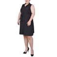 thumbnail image 2 of NY Collection Plus Size Sleeveless Belted Shirtdress, 2 of 4