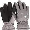 thumbnail image 3 of Toddler Girls Boys Snow Gloves Kids Ski Winter Gloves Waterproof Windproof Children Warm Gloves(Gray), 3 of 5
