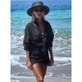 thumbnail image 4 of 2 Piece Summer Outfits Button Down Shirt Top and Skirts Casual Lounge Sets Black One size, 4 of 10