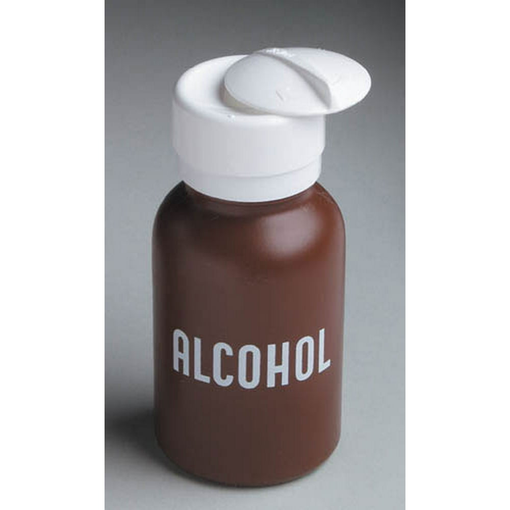 Liquid Push Down Alcohol Dispenser Labeled