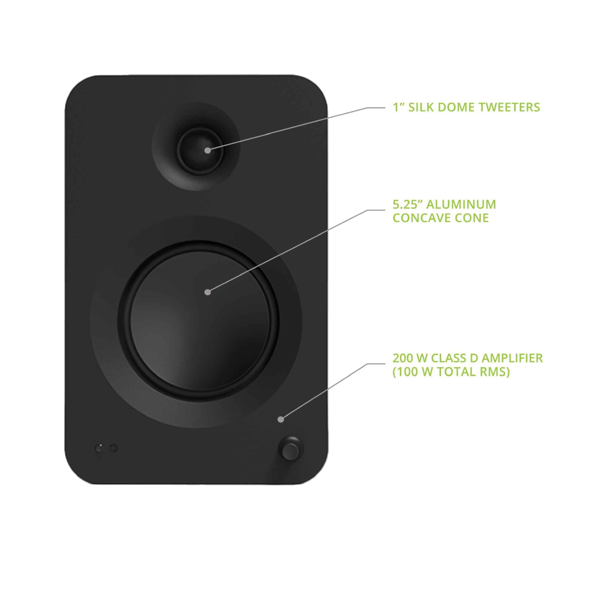 Kanto Ren Powered Speaker System (black) and SUB8 Powered 8in Subwoofer (white) Bundle