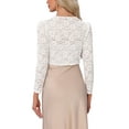 thumbnail image 3 of INSPIRE CHIC Lace Shrug Top for Women's Elegant Mesh Sheer Sequin Bolero Shrug XS White, 3 of 6