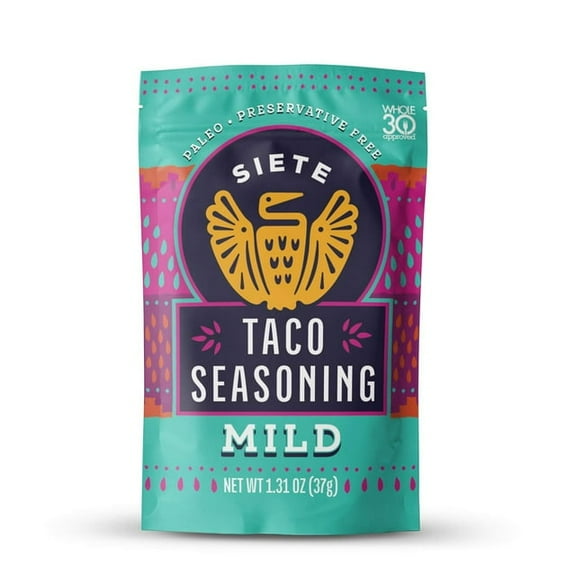 Siete Mild Taco Seasoning Mixed Spice 1.31 oz Packet (Pack of 10)