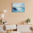 thumbnail image 3 of Soscooter Blue Wall Art Canvas for Living Room Textured Turquoise Painting for Bedroom Teal Artwork Framed Home Office Kitchen Dining Room Mens Room Wall Decor,16x12 inches, 3 of 8
