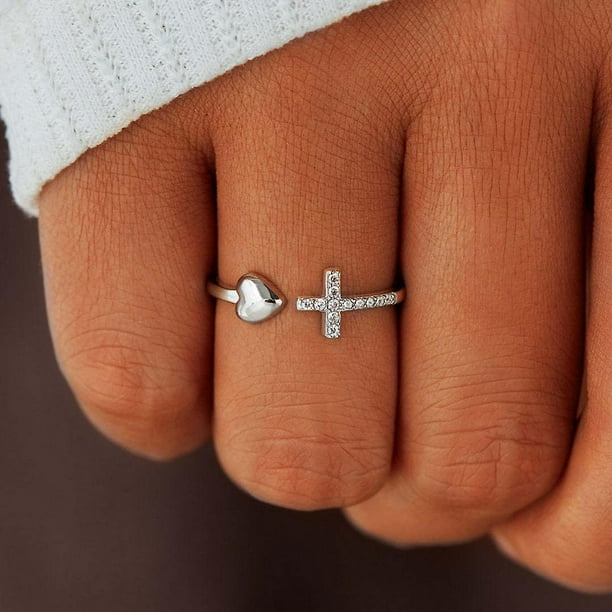 Anillos cruzados de plata hotsell